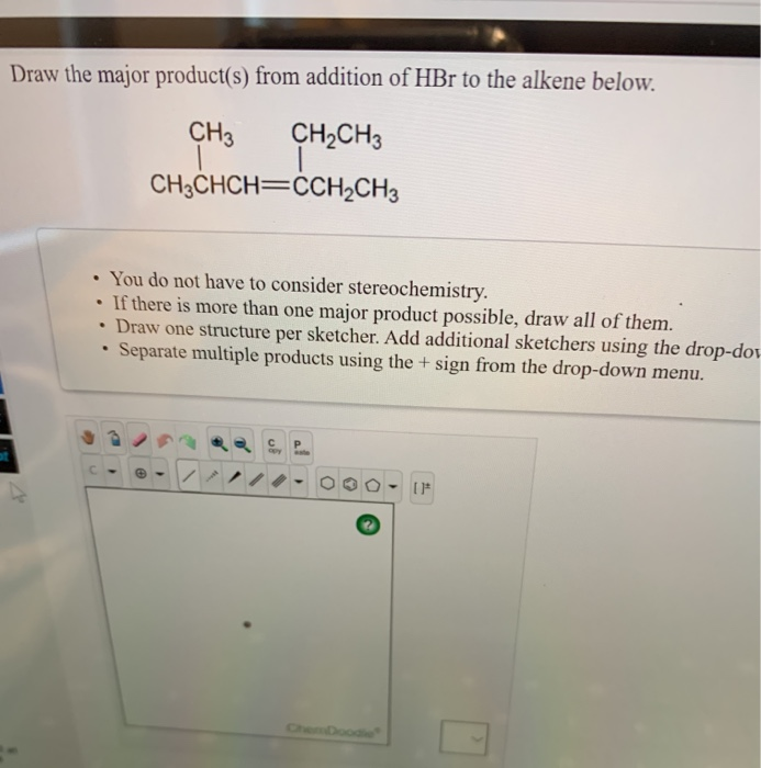 Product Addition Solved Draw the major product(s) from addition of HBr to the | Chegg.com