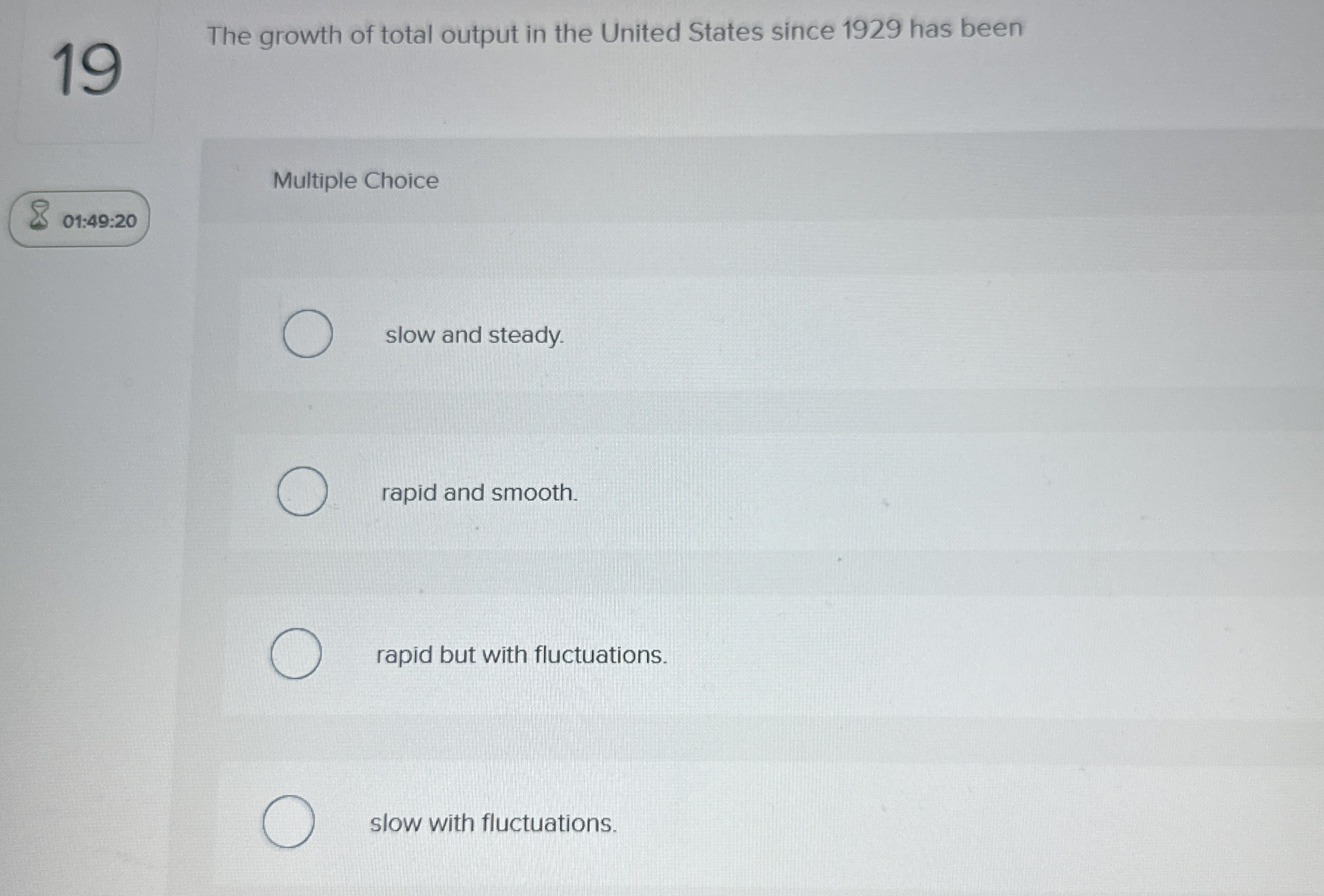 Solved 19The growth of total output in the United States | Chegg.com