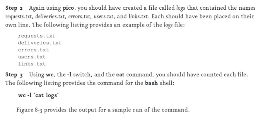 Step 2 Again using pico, you should have created a | Chegg.com