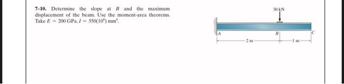 Solved 7-10. Determine the slope at B and the maximum | Chegg.com