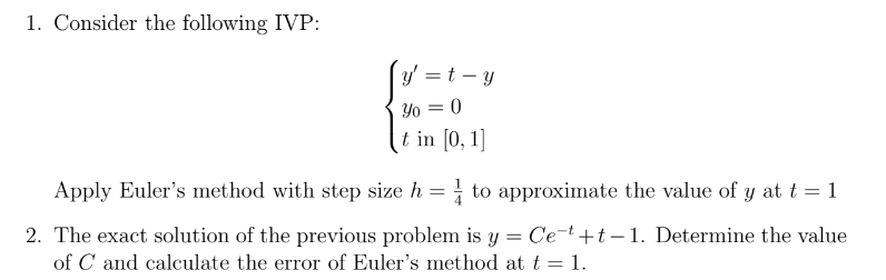 Solved The exact solution of the previous problem is | Chegg.com