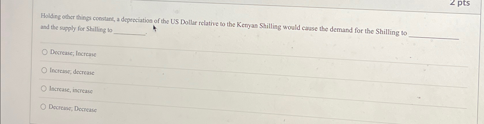 Solved Holding Other Things Constant, A Depreciation Of The | Chegg.com