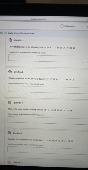 Solved 415 antwered hy save as you proceed through the test. | Chegg.com