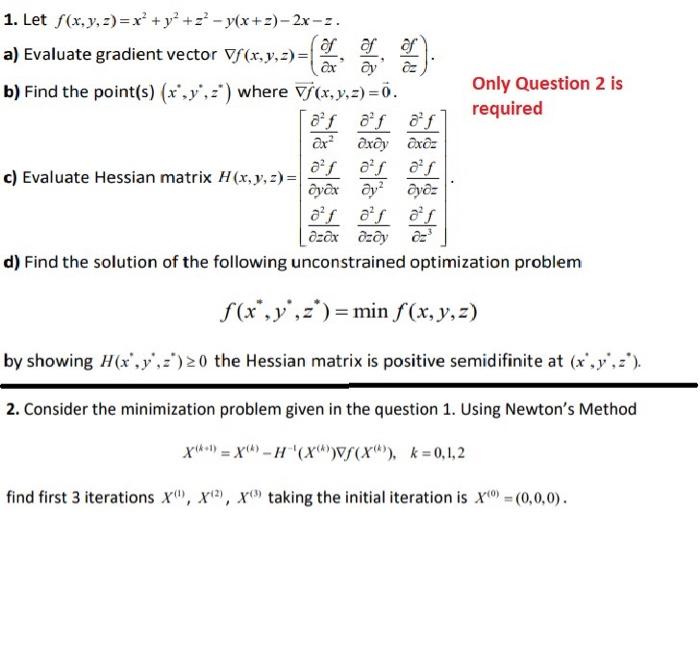 Solved 1 Let F X Y Z X Y Z Y X 2 2x A Ev Chegg Com