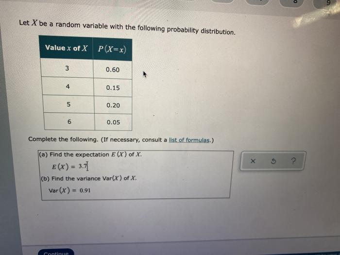 Solved Let X be a random variable with the following | Chegg.com
