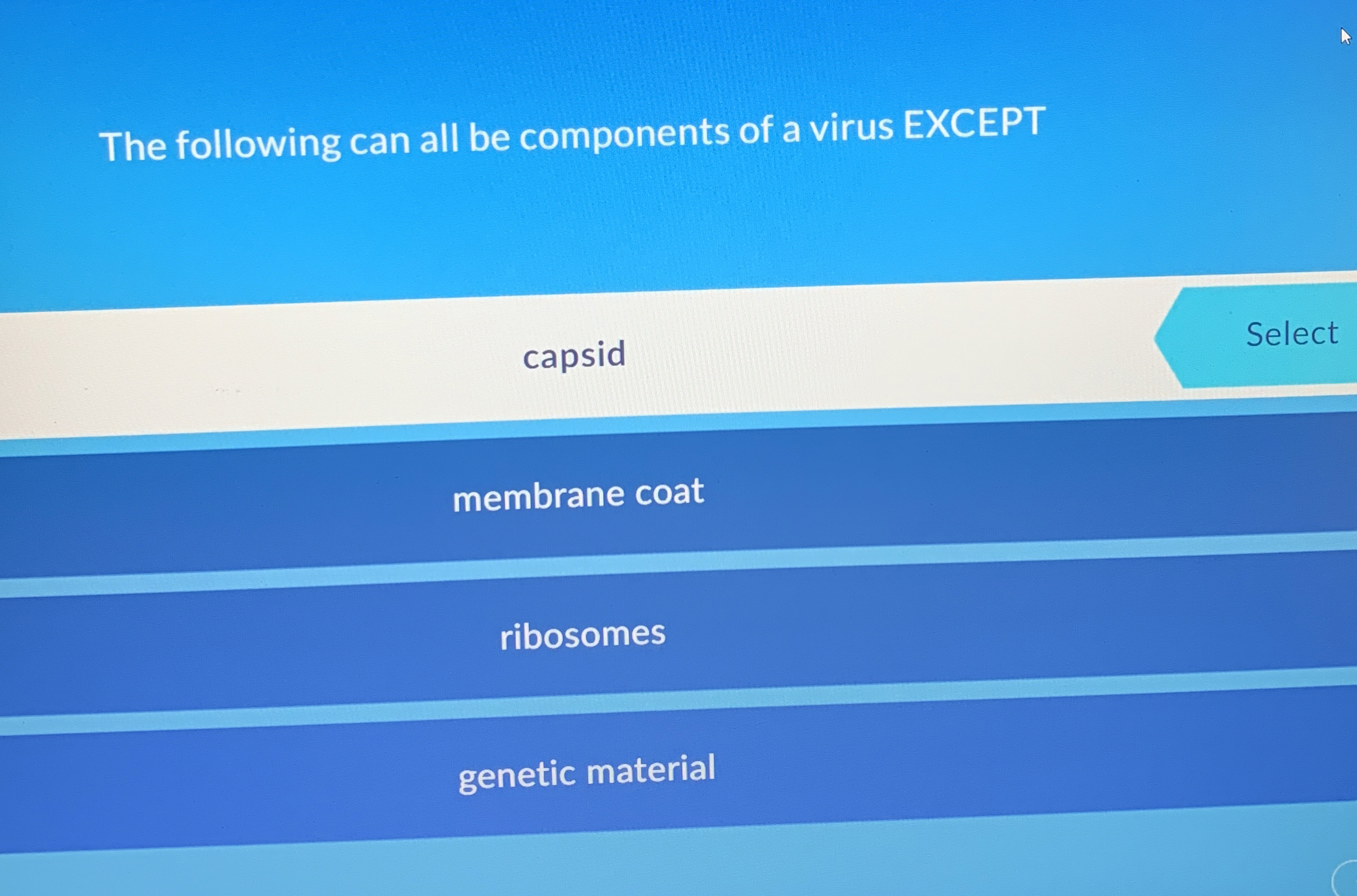 Solved The following can all be components of a virus | Chegg.com