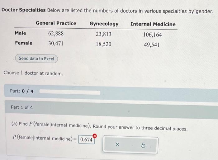 Solved Doctor Specialties Below are listed the numbers of | Chegg.com