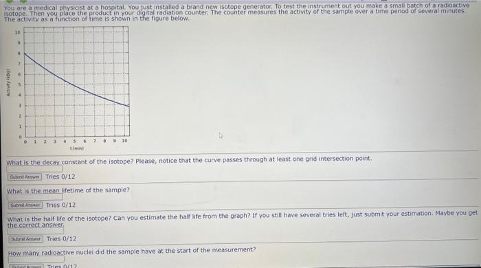 Solved You are a medical physicist at a hospital. You just | Chegg.com