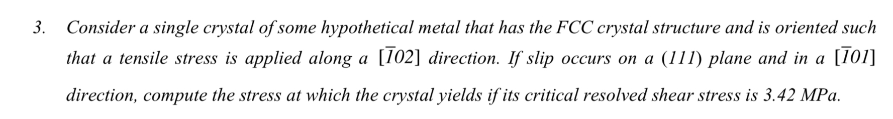 Solved Consider a single crystal of some hypothetical metal | Chegg.com