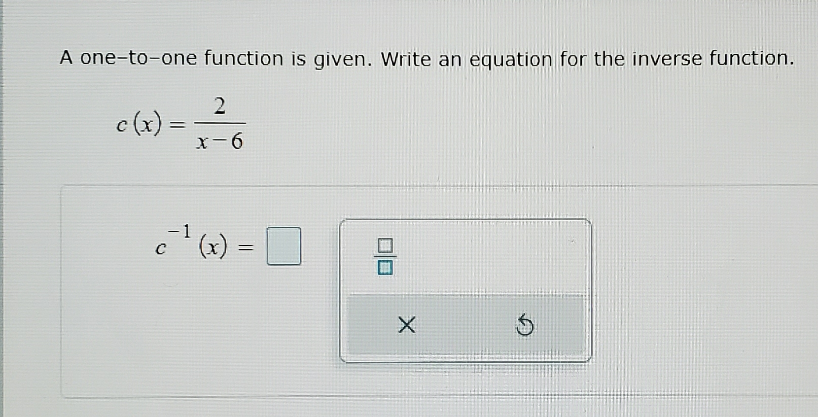 Solved A one-to-one function is given. Write an equation for | Chegg.com
