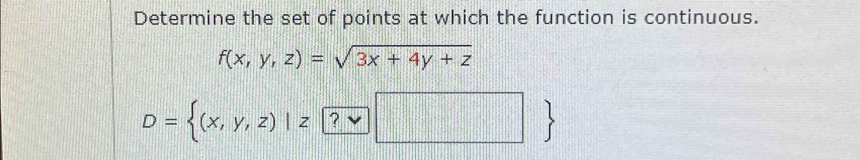 Solved Determine the set of points at which the function is | Chegg.com