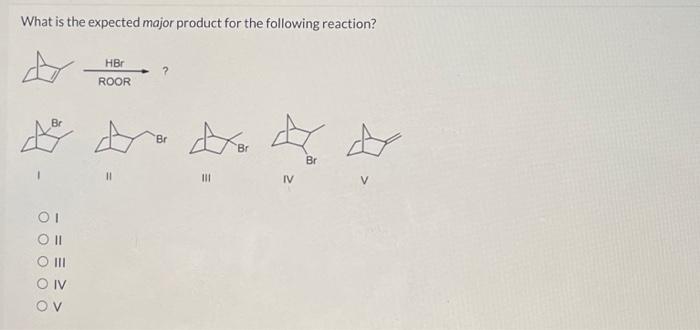 Solved What is the expected major product for the following | Chegg.com