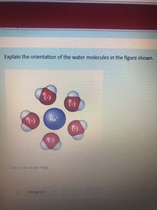 Solved explain the orientation of the water molecules in the | Chegg.com