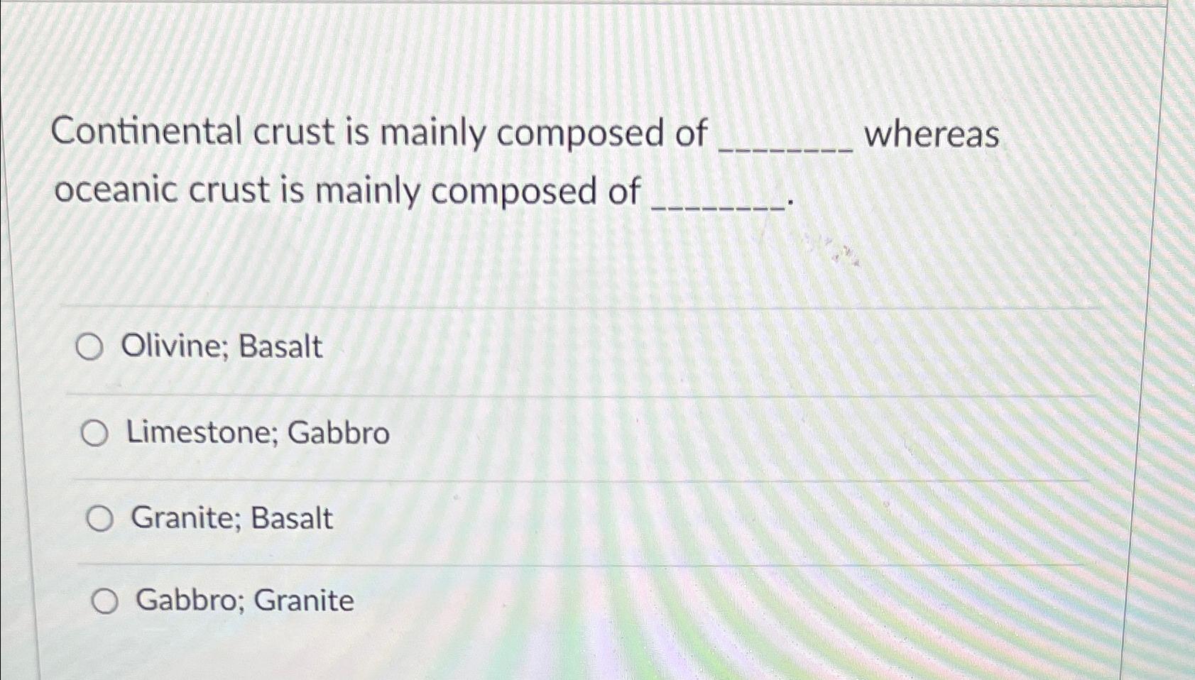 oceanic crust is composed mainly of basalt