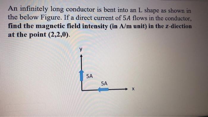 Solved An Infinitely Long Conductor Is Bent Into An L Shape 1947