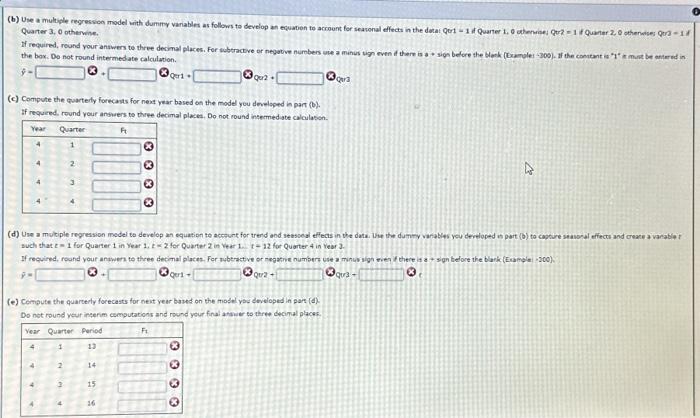 Solved Consider The Following Time Series Data A Choose