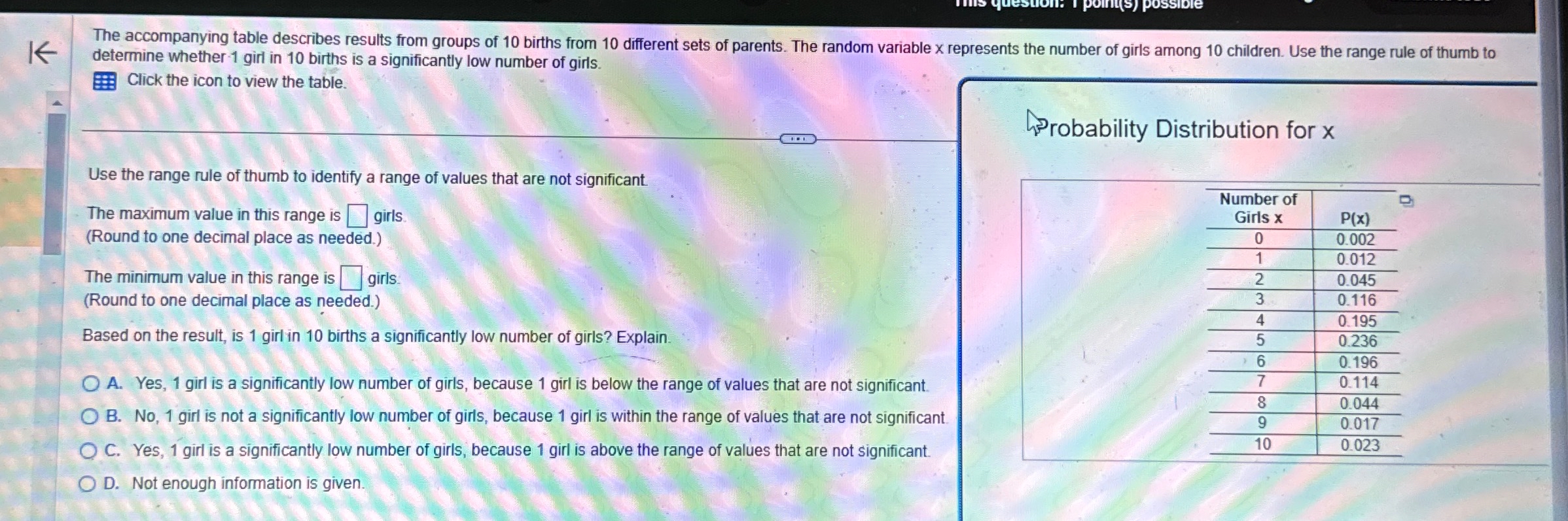 Solved The accompanying table describes results from groups | Chegg.com