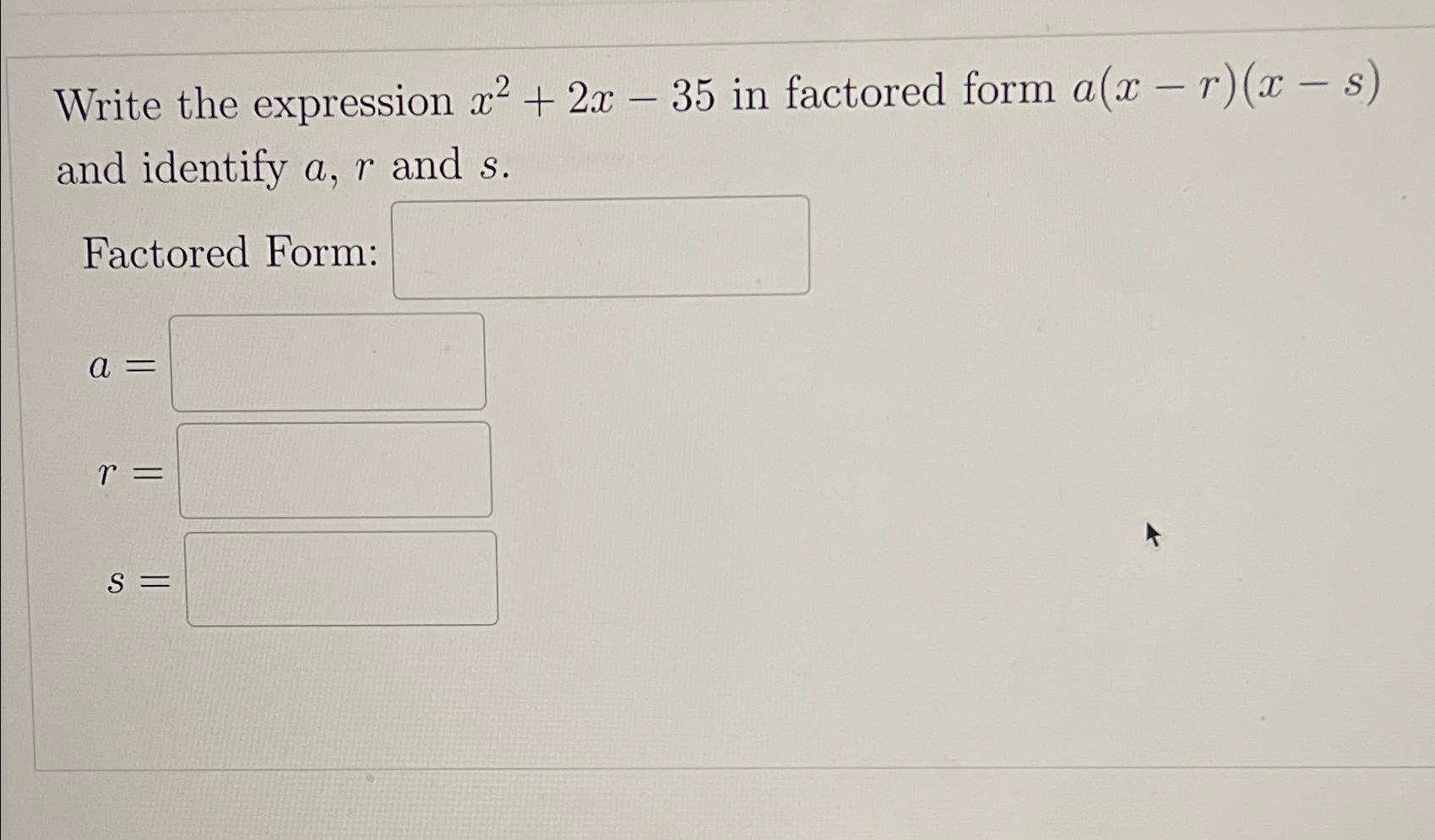 x 2 25 factored