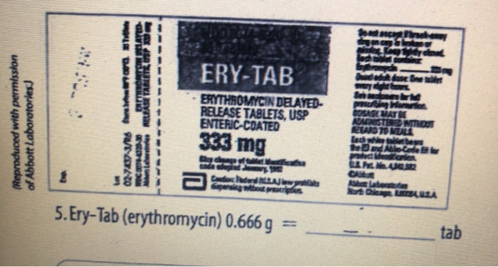 Erythromycin 333 mg tab