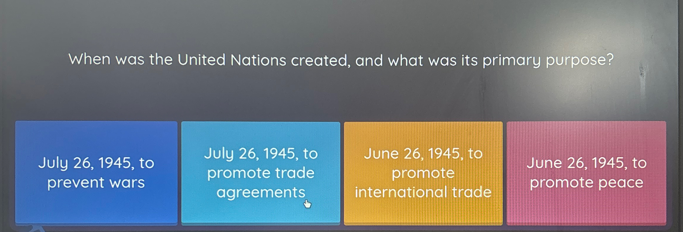 Solved When was the United Nations created and what was its Chegg com