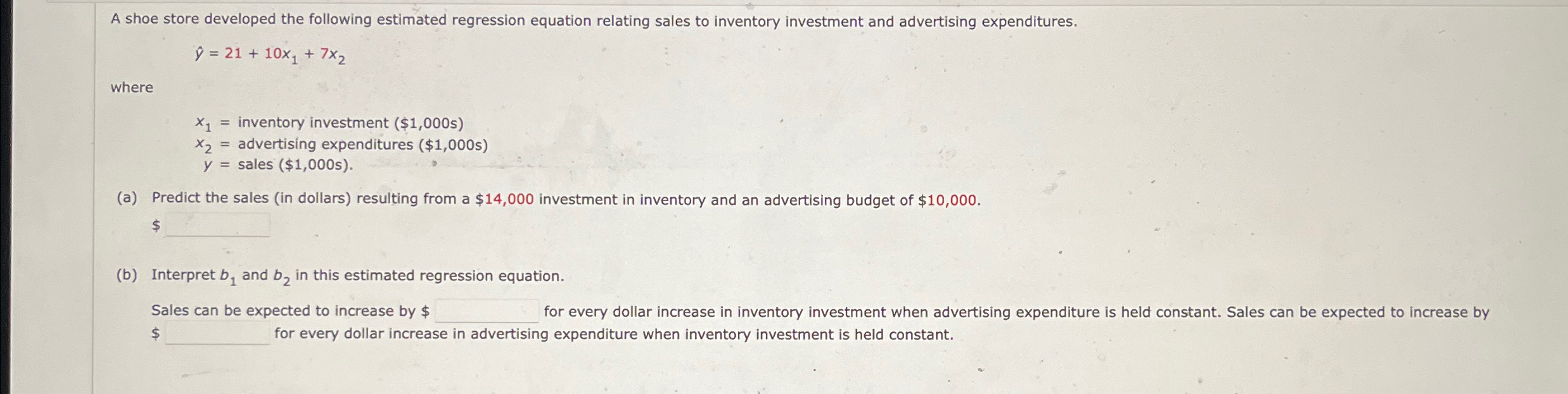 Solved A shoe store developed the following estimated | Chegg.com