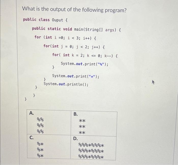 Solved Question 25 Given The Following Code: I/A Class To | Chegg.com