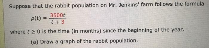 Solved Suppose That The Rabbit Population On Mr. Jenkins' | Chegg.com