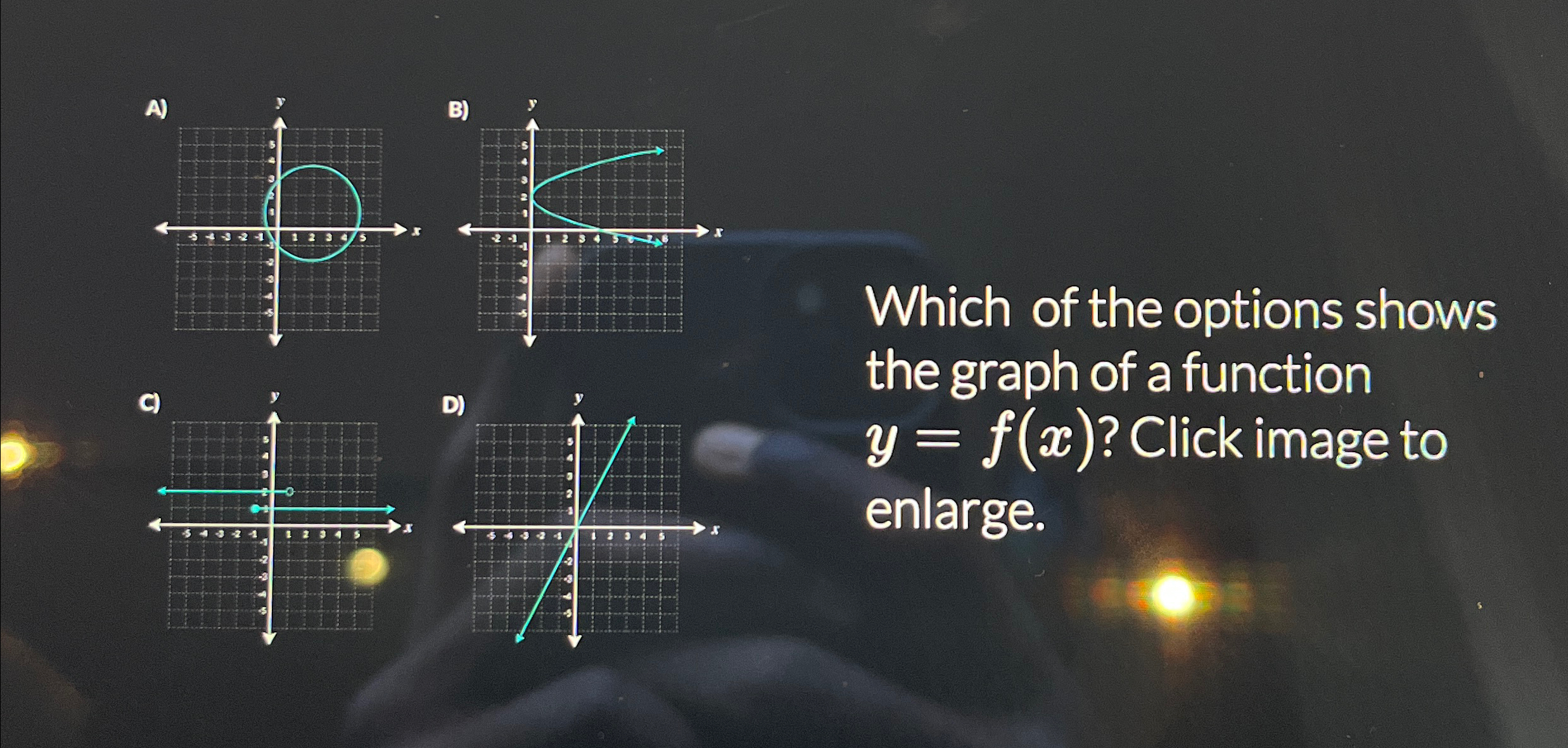 Solved A)B)。Which of the options shows the graph of a | Chegg.com