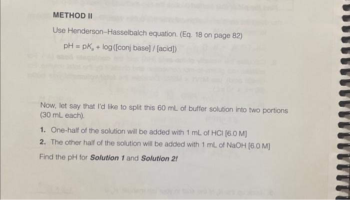 FOR SOLUTION 1 One-half of the solution will be added | Chegg.com