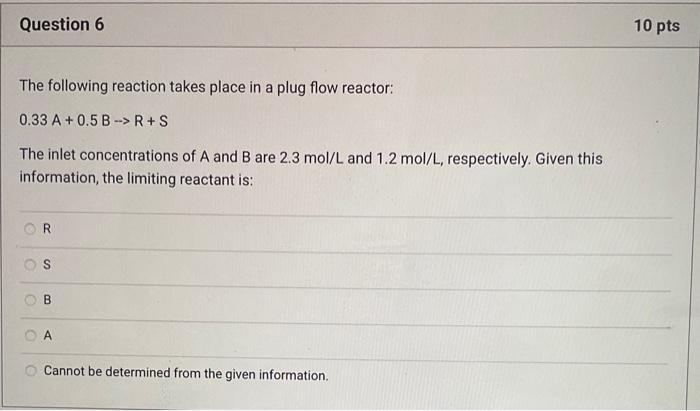 Solved The following reaction takes place in a plug flow | Chegg.com