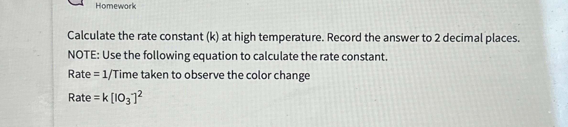 Solved Calculate the rate constant (k) ﻿at high temperature. | Chegg.com