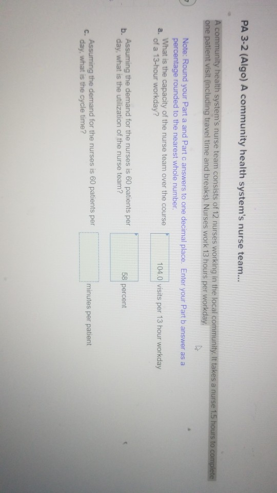 Solved Pa 3 2 Algo A Community Health System S Nurse Chegg Com