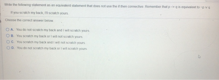 Solved Write the statement as an equivalent statement that | Chegg.com