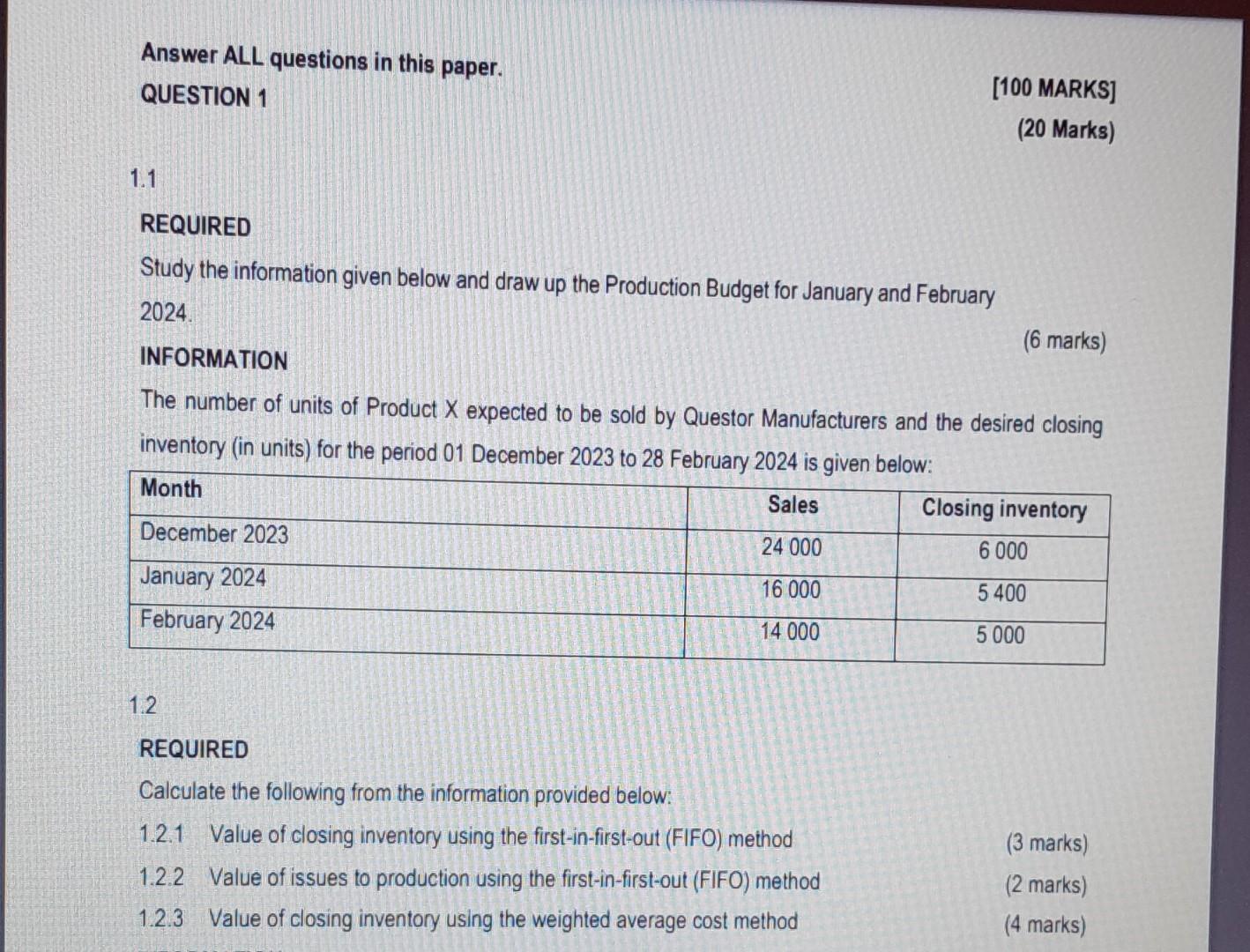 Solved Answer ALL questions in this paper. QUESTION 1 [100 | Chegg.com