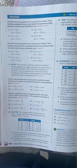 Solved Exercises Slagby Steps 21. TIDES The table shown and