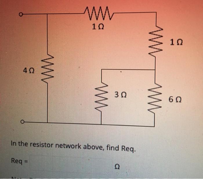 Solved 1Ω 1Ω 4 Ω 3 Ω 6 Ω In the resistor network above, find