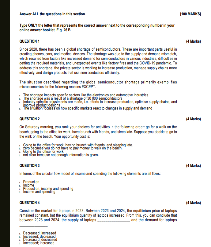 Solved Answer ALL the questions in this section.[100 | Chegg.com