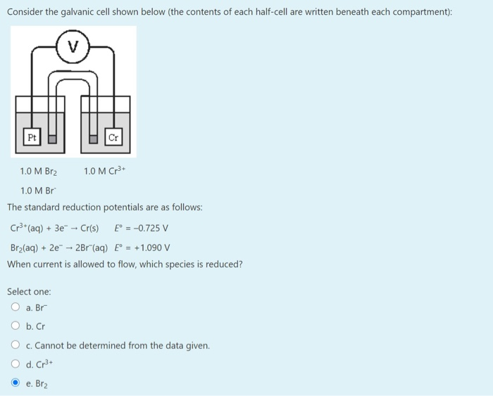Solved Consider the galvanic cell shown below (the contents | Chegg.com