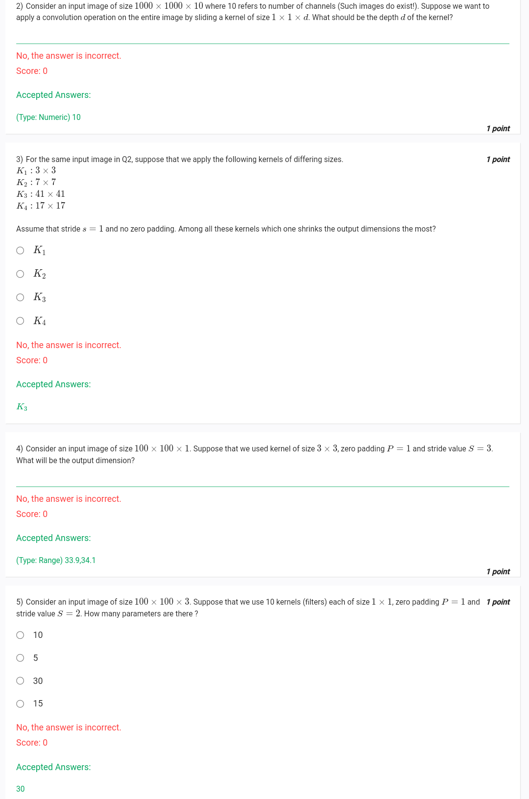 Solved 2) Consider an input image of size 1000×1000×10 where | Chegg.com