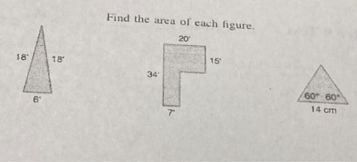 Solved Find the area of each figure. | Chegg.com