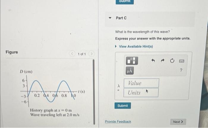 Solved Part A Consider the wave shown in (Figure 1). What is | Chegg.com