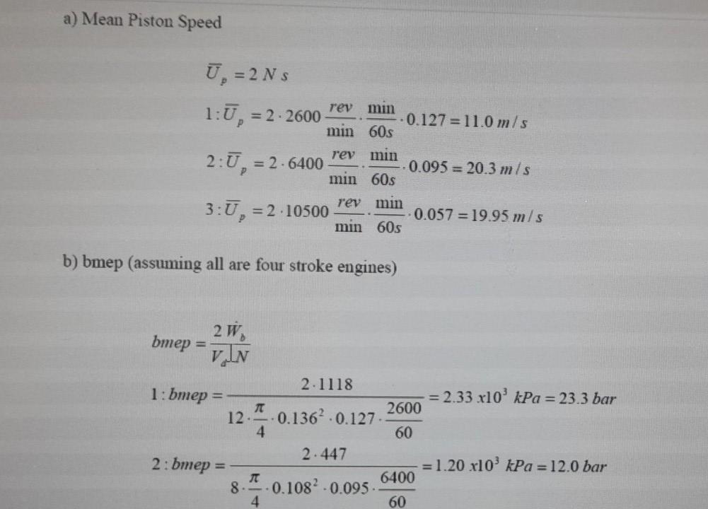 Solved The volumetric efficiency of the fuel injected marine