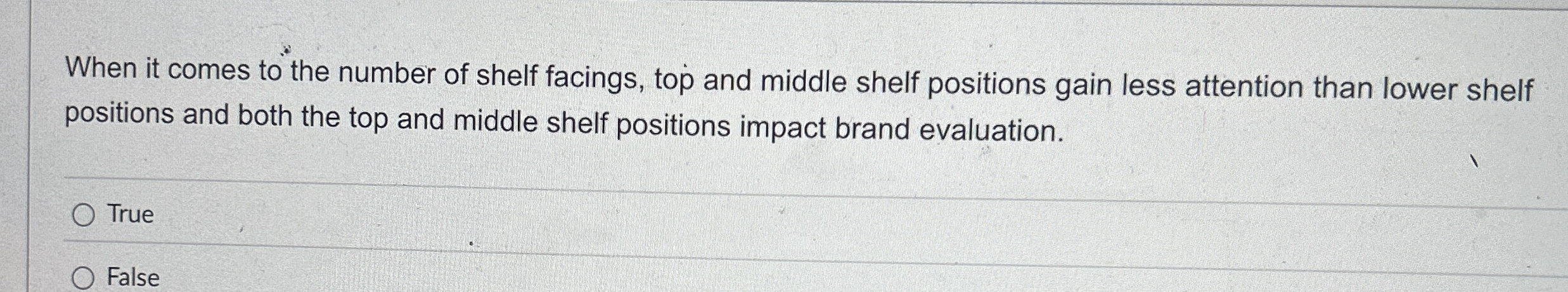 Solved When it comes to the number of shelf facings, top and | Chegg.com