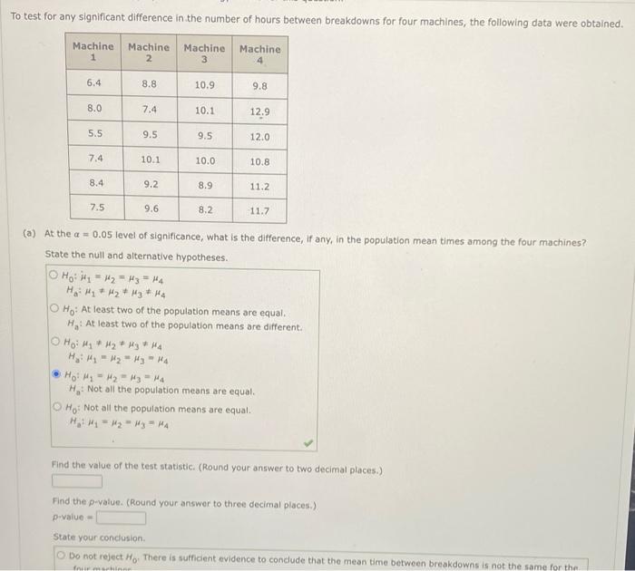 Solved To test for any significant difference in the number | Chegg.com