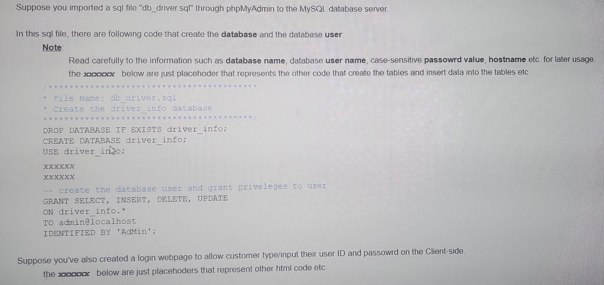 Topic: PHP and SQL, Answer the question within 1 | Chegg.com