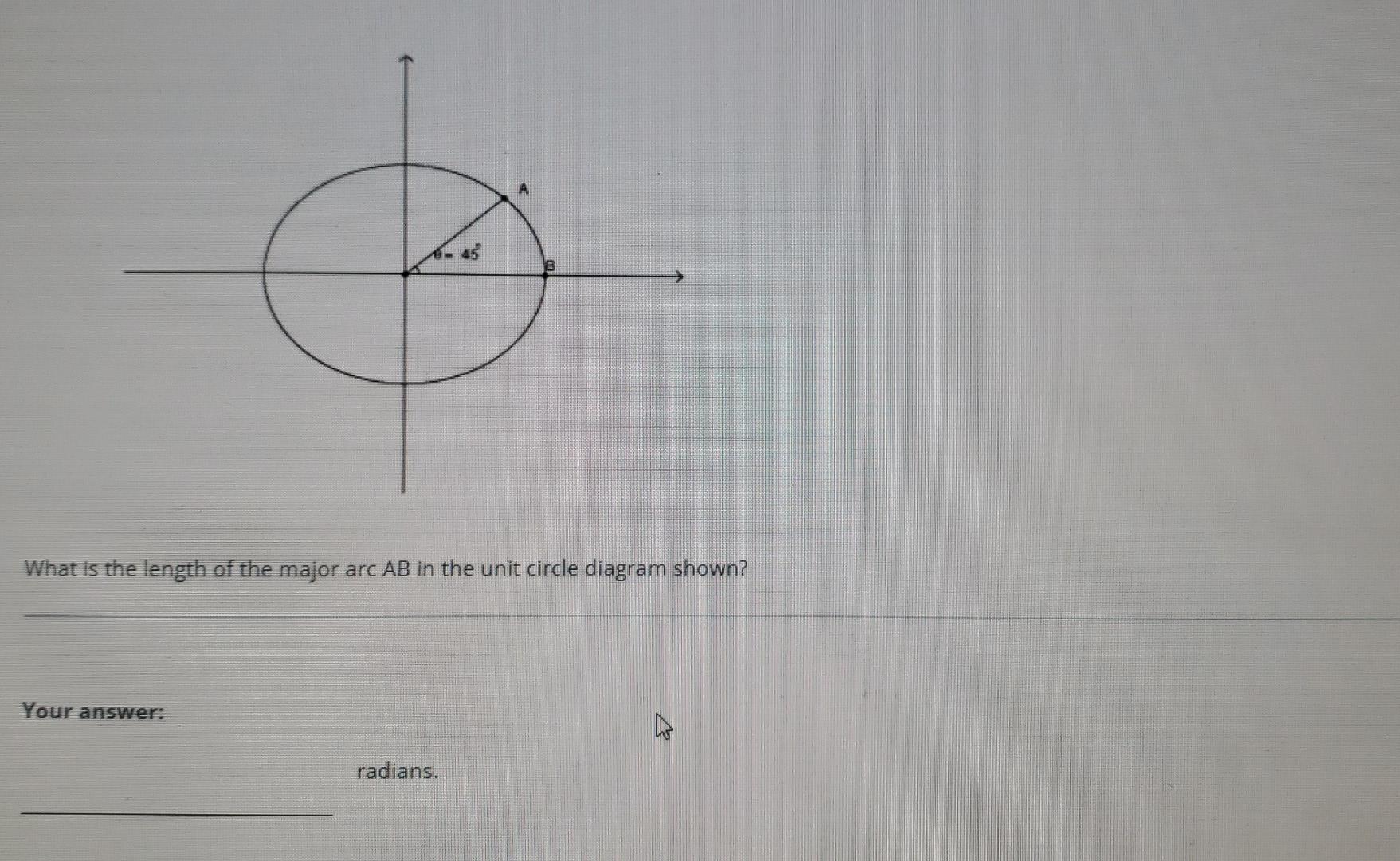 Solved A B What Is The Length Of The Major Arc AB In The | Chegg.com