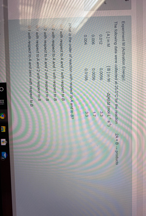 Solved 2A + B - Products Of Experiment M (Activation | Chegg.com