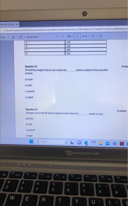 Solved Question 22 Diminishing marginal retims set in when | Chegg.com