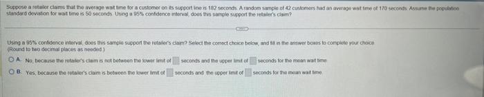 Solved standard Gevation for wait tme is 50 secends Useng a | Chegg.com