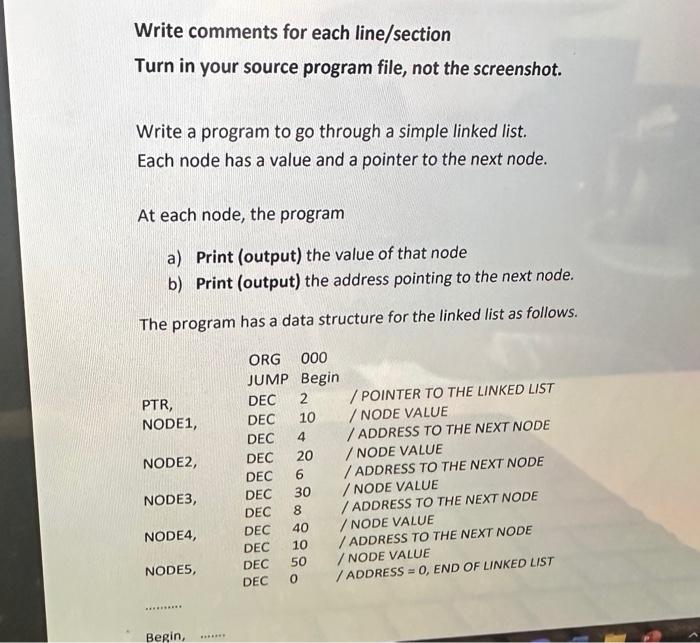 write comments for program a and b